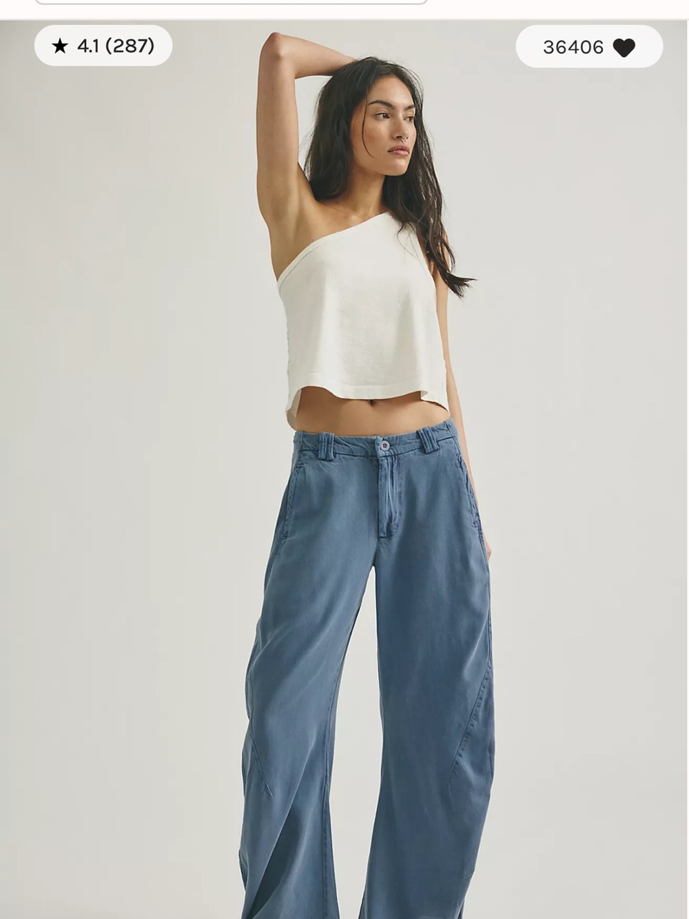 Free People Spotlight Washed Barrel Chino Trousers Flint Stone Size 10